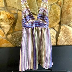 Floreat loved by anthropologie boho flowy mini dress small.